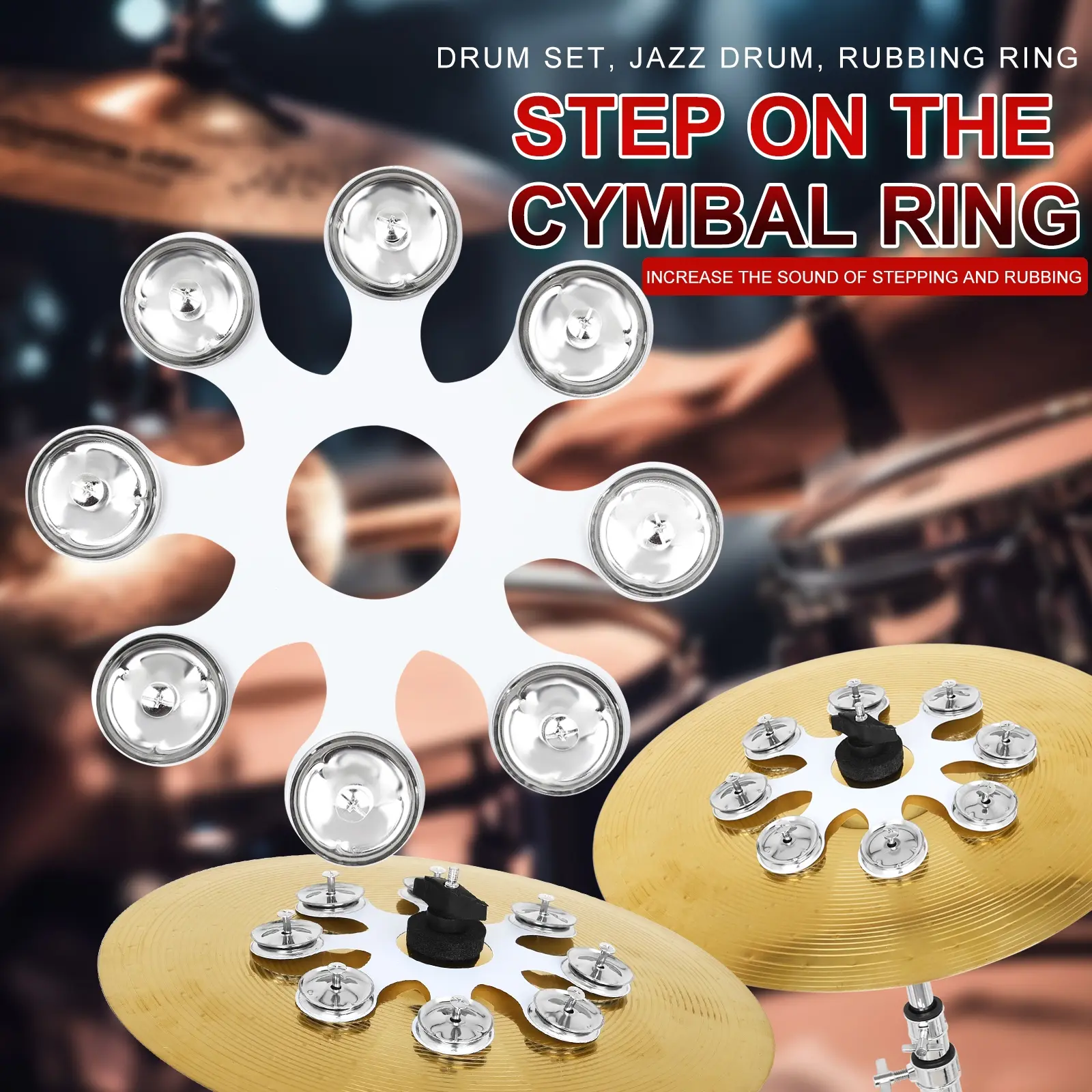 Stainless Steel Snare Drum Cymbal Bell, Crisp Sound Resistant to Impact, Universal Fit for Beginners and Professional Drummers