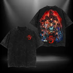 Stranger Things 5 Washed TShirt Hoodie Sweater Netflix series Vers Menswear Gift for movie fans Top Apparel Classic Oversized Seamless Simple Straight Man Clothes Cotton designer shirts