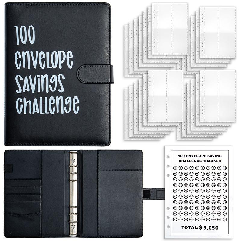 Days Money Saving Challenge Cash Savings Loose-leaf Notebook