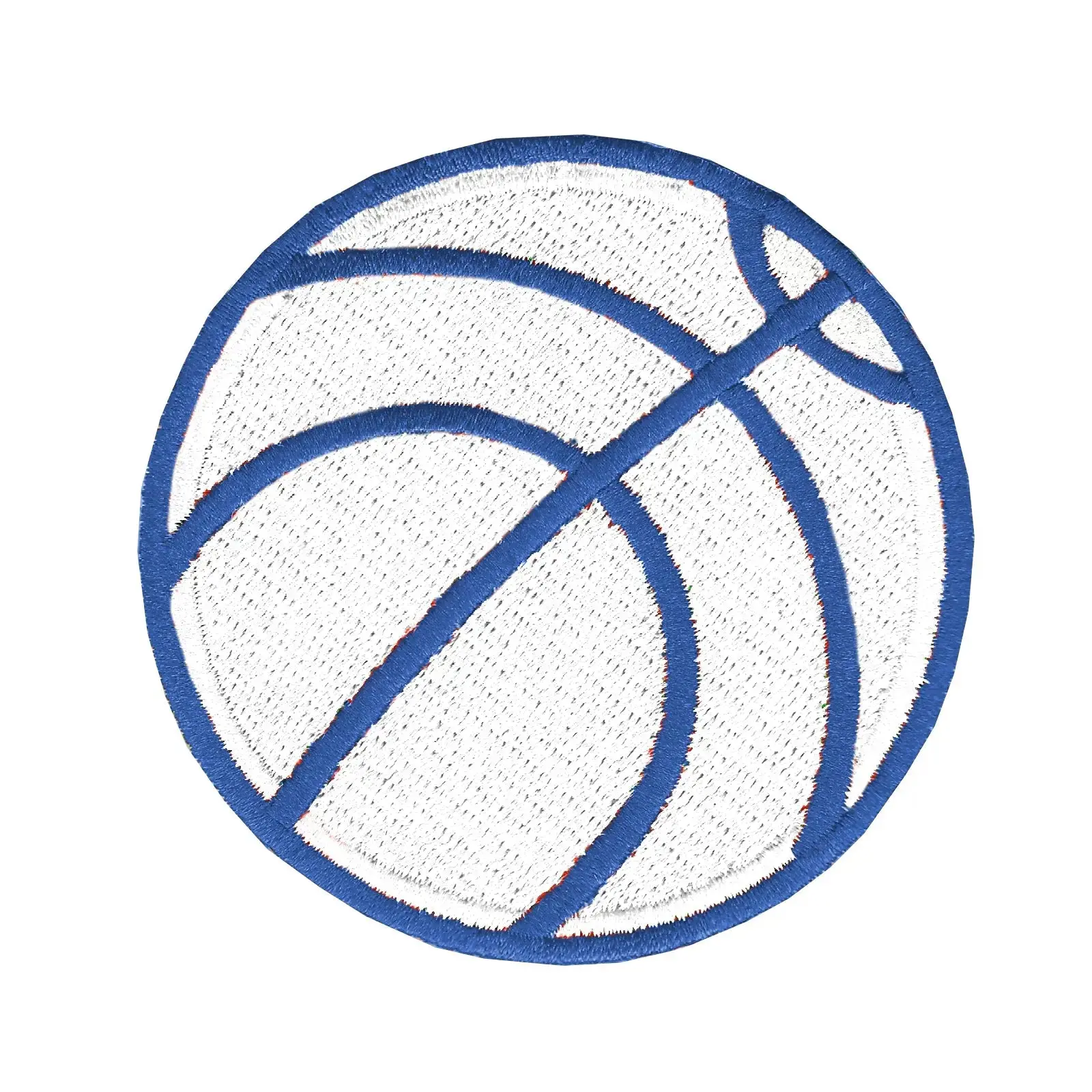 Basketball (White & Blue) Iron On Embroidered Patch