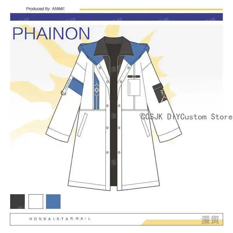 Khaslana Phainon Honkai：Star Rail Game Autumn Winter Unisex Wind Coat Cosplay Costume Windbreaker Jacket Hoodie Tops Pants Sui