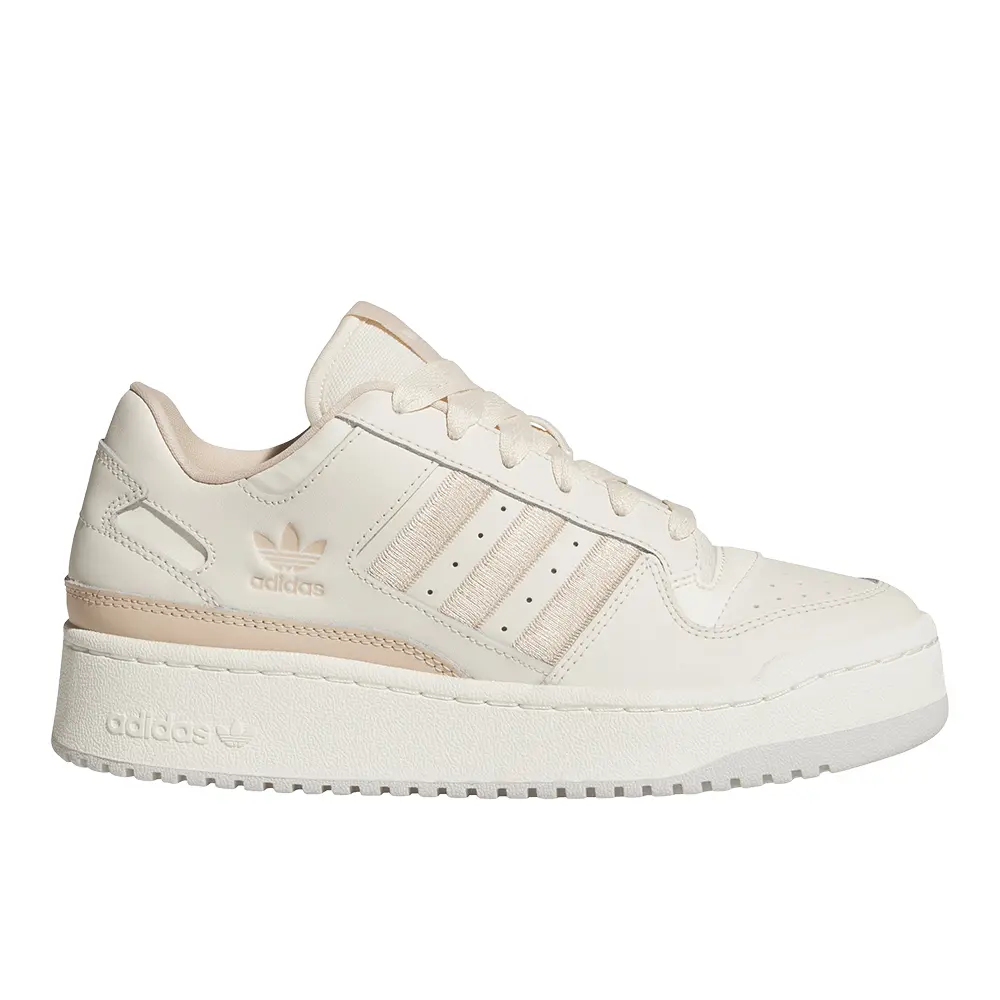adidas Womens Forum Bold Stripes Lace Up Sneakers Shoes Casual - White