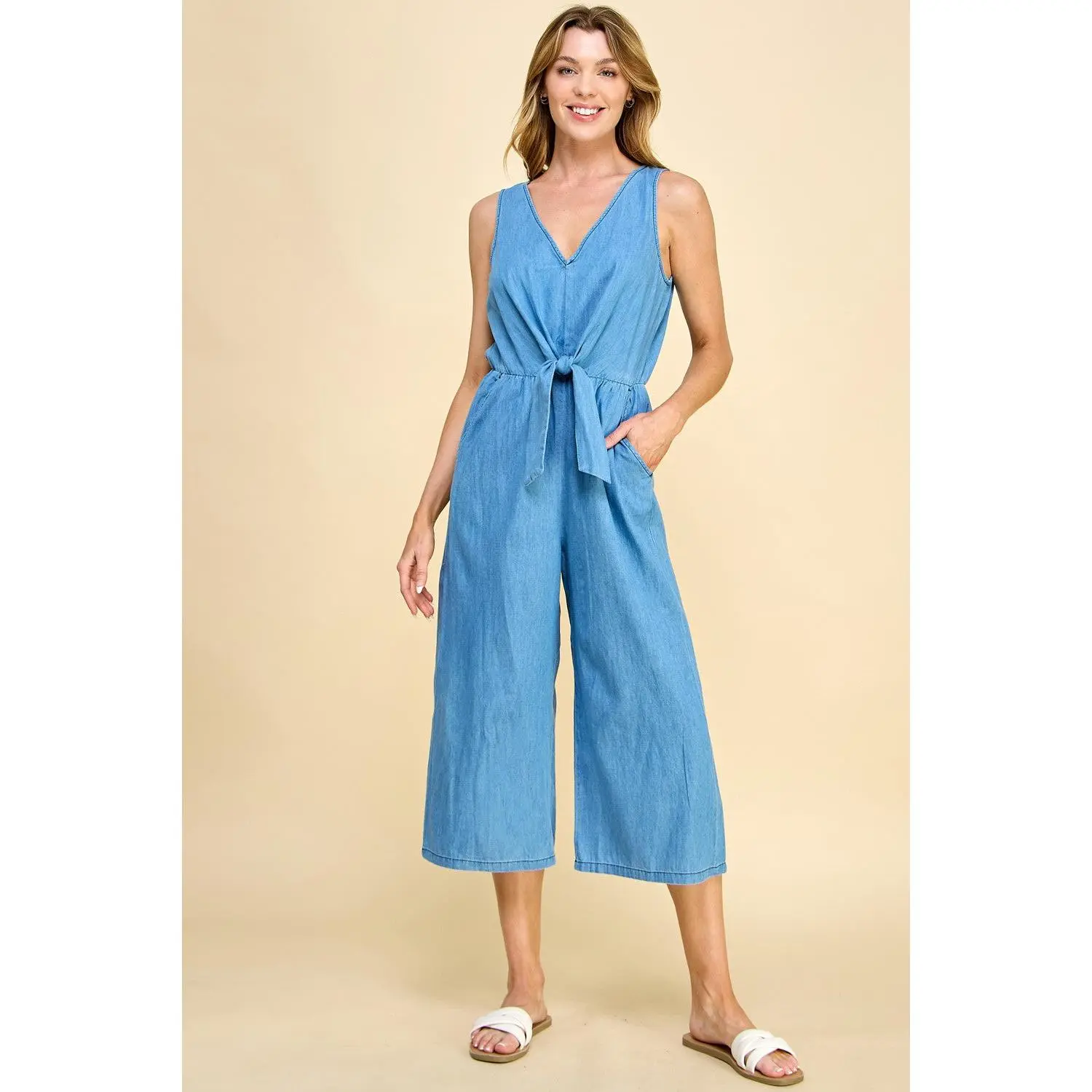 Chambray Denim Jumpsuit