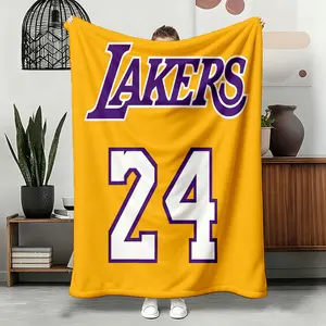 1pc Lakers Mamba Jersey Blanket, Cozy Flannel Gift for Basketball Enthusiasts, Soft Warm Bedding, Ideal for Adults, Home Decor Essential, Cozy Throw Blanket