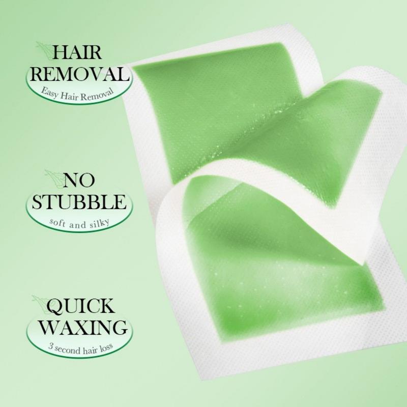 10PCS Wax Strips for Hair Removal, 1-Minute Hair Removal Waxing Kit for Women, Double-Sided Design Wax Strip for Face Arms Legs Chest Back Bikini/Brazilian Full Body Waxing Strips & 2 Oil Wipes - Easy to Use