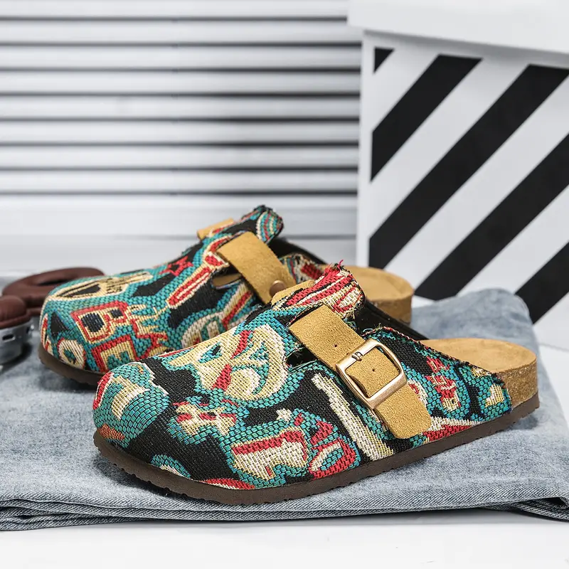 Unisex Eva Sandals, Boho Style, Wide Fit, All Seasons, Geometric Pattern, Comfortable & Durable, Ideal Gift, Perfect for Outdoor & Home Use