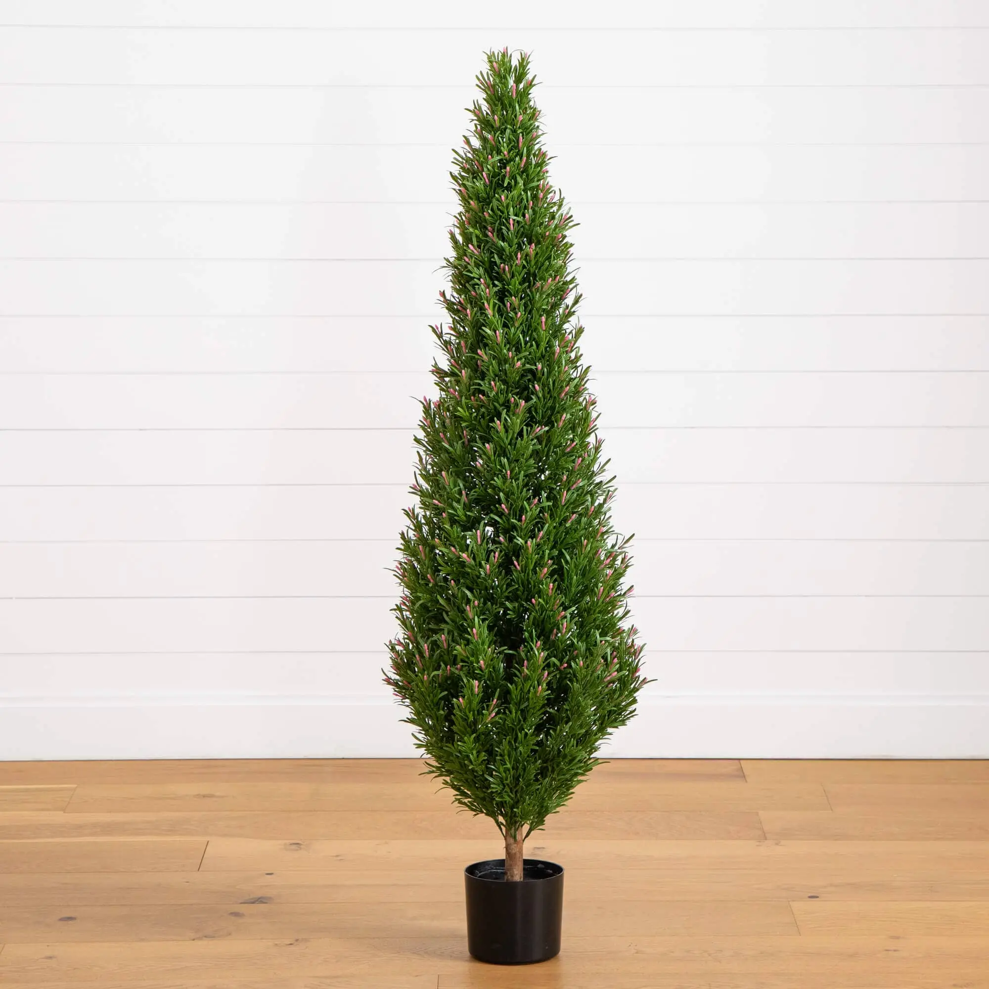 5-ft UV-Resistant Durable Artificial Rosemary Conical Topiary Tree, Potted Nursery Decorative Plant for All-Seasons Indoor/Outdoor Home, Patio Decor