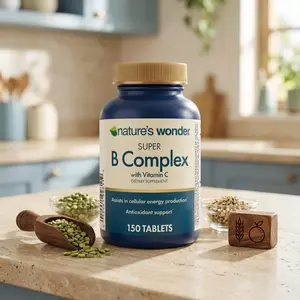 Super B Complex with Vitamin C, B12 & Folic Acid, Supports Energy Metabolism & Immune Health, 150 Tablets