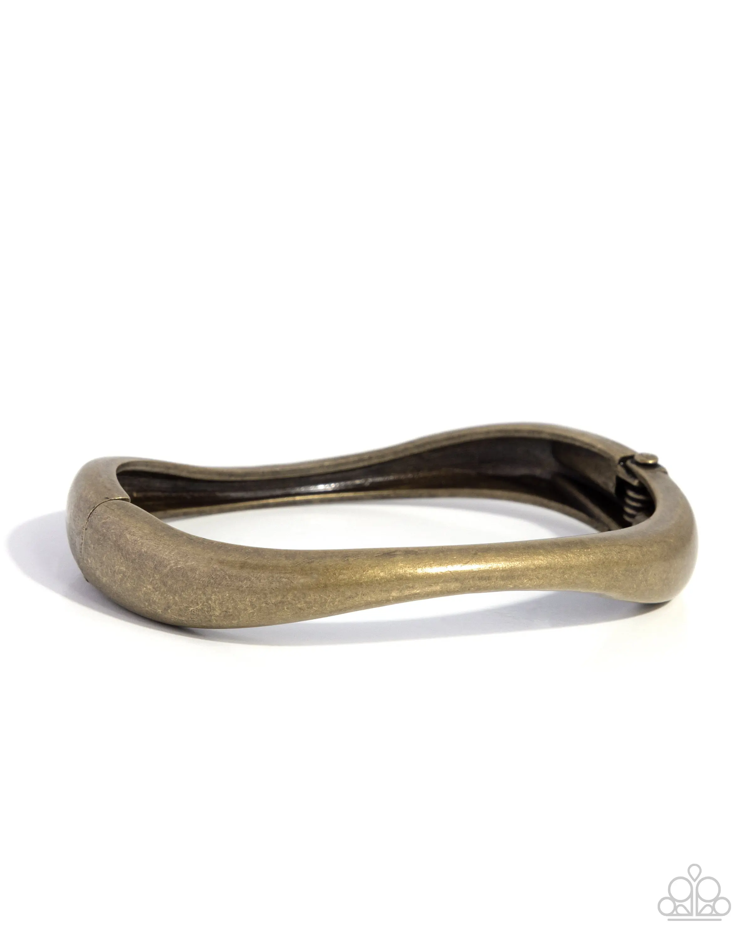 Metallic Main Attraction - Brass Hinge Hoop Bracelet - Paparazzi