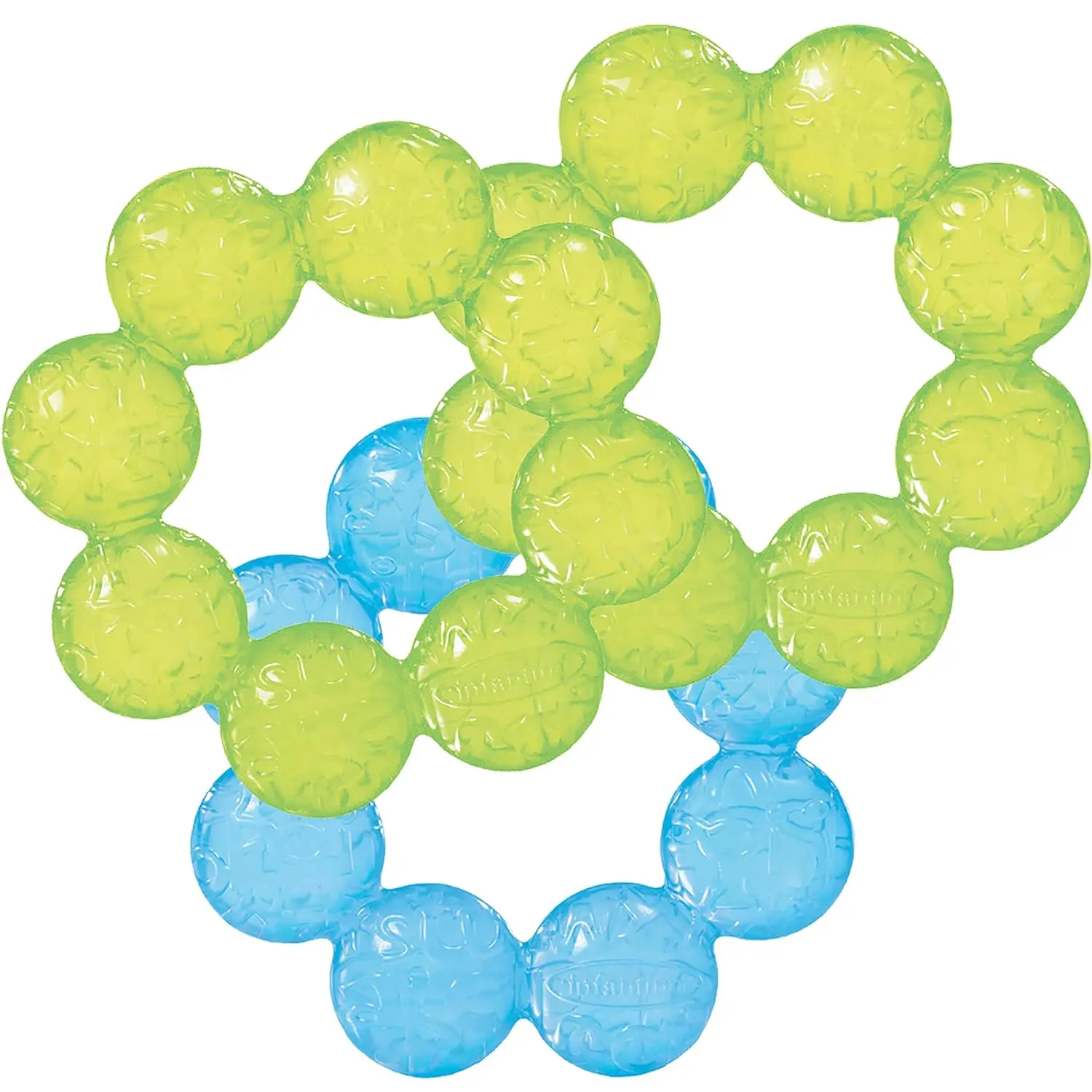 Water Teethers – Sensory Exploration, Teething, Cooling & Massaging Relief for Sore Gums, Lime & Blue, 3-Pack