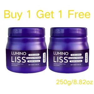 Hoegoa Lumino Liss Keratin Hair Cream - Formaldehyde-Free Protein Treatment for Haircare, Frizz Control, Deep Repair, Nourishing & Softening (250g/8.8oz) for Adults, All Hair Types, Buy 1 Get 1 Free