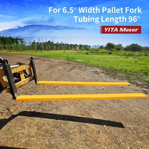 OEDRO Pallet Fork Extension 96 Inch Length 6.5 Inch Width, Heavy Duty Steel Pallet Extensions for Forklift Truck, Yellow