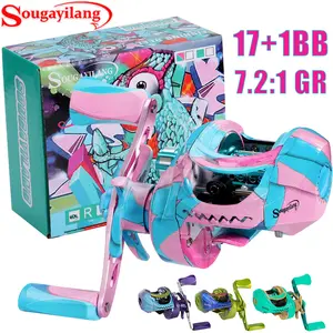 Sougayilang Brutus Baitcasting , Graphite Frame, 7.2:1 Gear Ratio17+1 Shielded Stainless-Steel Ball Bearings,17.6LB Carbon Fiber Drag, Aluminum Handle