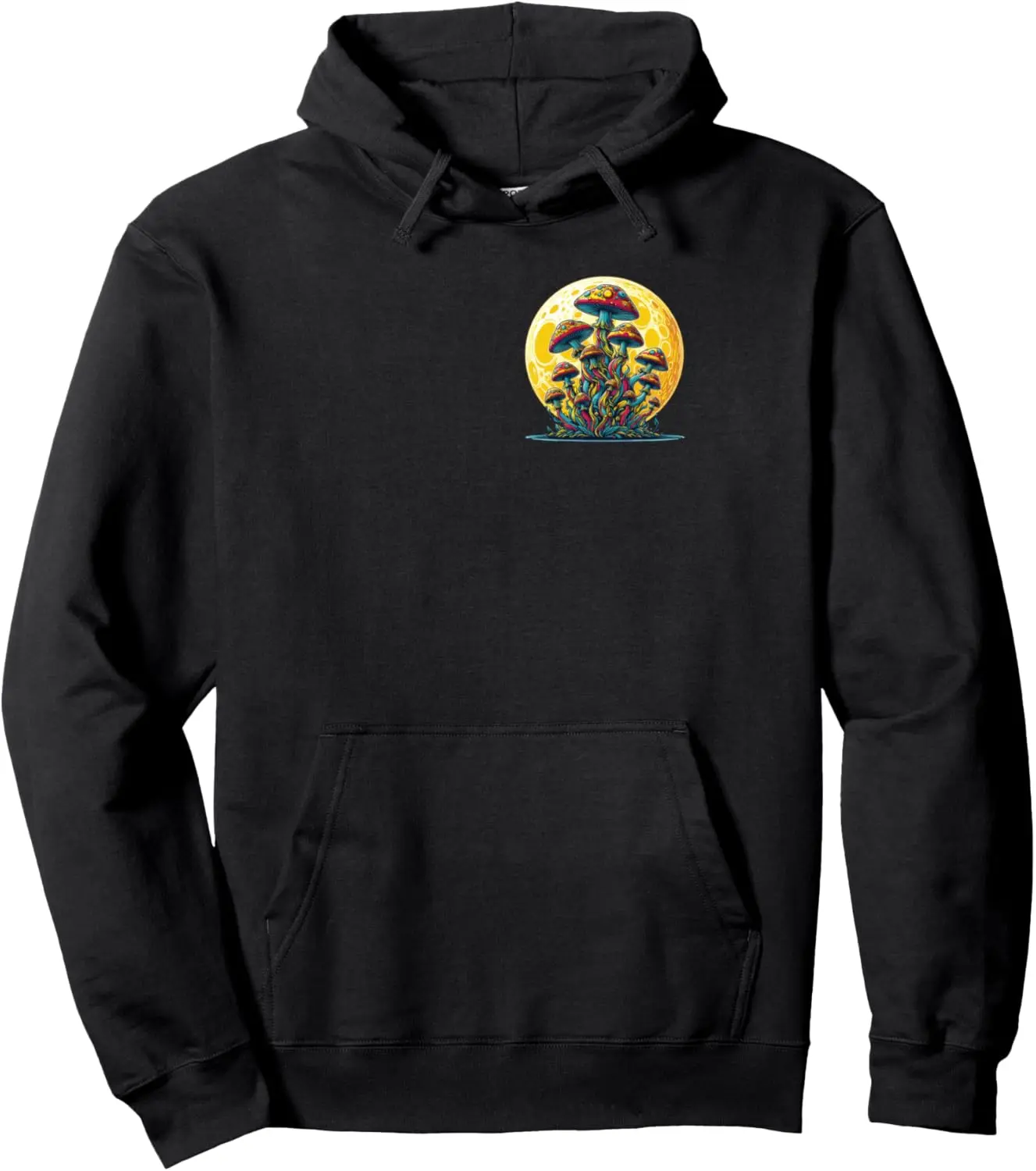 Psychedelic Mushroom Trippy Moon Nature Fantasy Pullover Hoodie