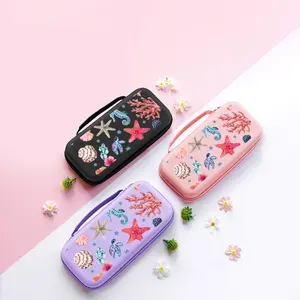 Console organizer bag for Switch 2 (2025), EVA hard shell portable travel bag with multiple compartments and shoulder strap, 10 slots for cassette tapes, enhanced ventilation, storage for console and accessories, pressure and abrasion resistant