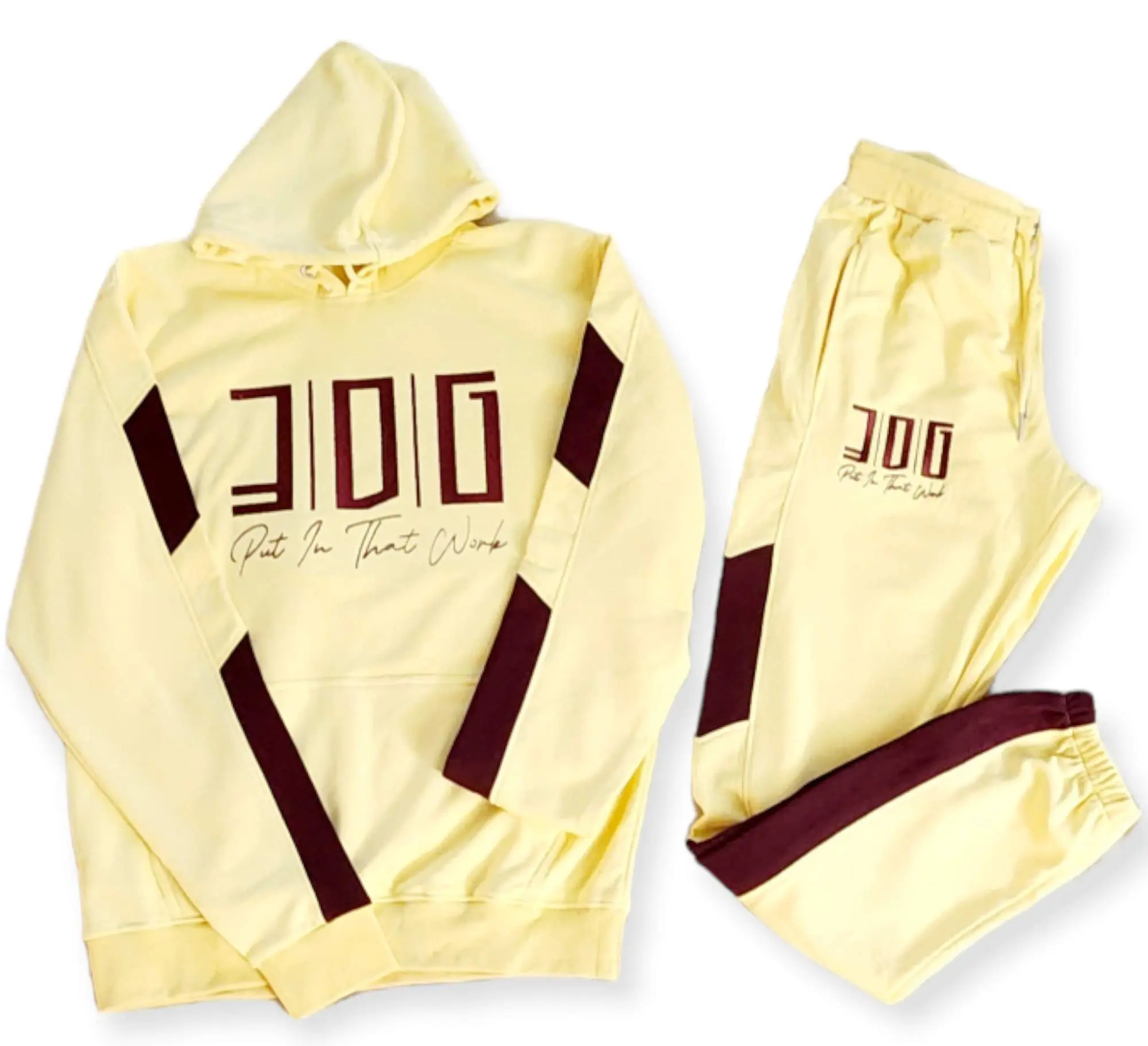 3DG® Cream & Maroon Tracksuit