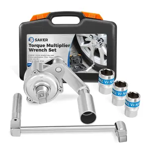 Saker Torque Multiplier Wrench Set Heavy Duty Labor Saving Nut Disassembly Tool with 11/16" 3/4”13/16" 17mm/19mm/21mm Sockets Perfect for Loosening Car Tire Lug Nuts