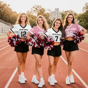 Personalized Women's Crop Top Football Jersey Custom Team Name Number Logo Women Crop Tee, Streetwear Sports Cropped Tshirt Gift for her