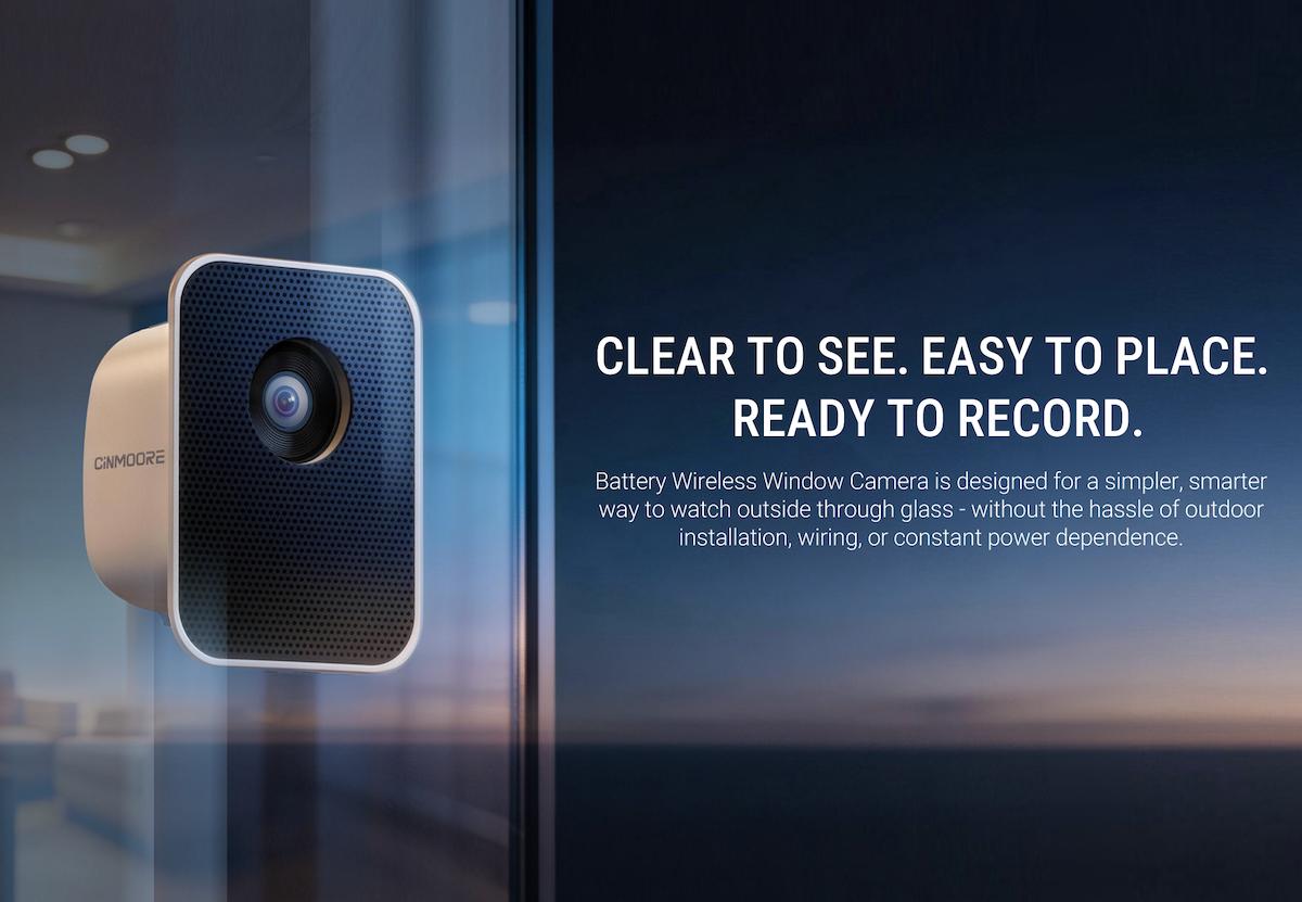 CINMOORE Wireless 2.5K Window Camera, 4MP Indoor Home Security Camera with AI Full Color Night Vision, Person & Motion Alerts, Quick Magnetic Installation, SD Card & Cloud Storage, 2.4GHz WiFi CINMOORE Wireless 2.5K Window Camera, 4MP Indoor Home Security Camera with AI Full Color Night Vision, Person & Motion Alerts, Quick Magnetic Installation, SD Card & Cloud Storage, 2.4GHz WiFi