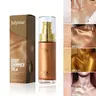 30ML four-color body highlighter liquid brightening agent for face and body, waterproof, moisturizing, brightening oil with strong makeup properties, fine shiny skin, sparkling finish Sparkly Shimmer Body Shimmer, Shimmering Body Glitter Glow Body Makeup