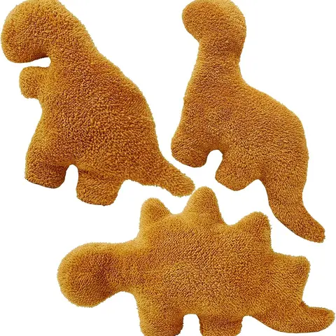 Soft Stuffed Dinosaur Nugget Pillow Plushie - Kids Toy, Quirky Gifts, Whimsical Room Decor, Unique Room Decor for Animal Themed Spaces (Toys & Hobbies)