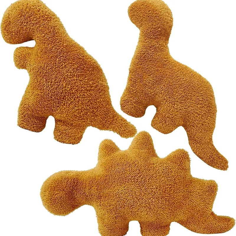 Soft Stuffed Dinosaur Nugget Pillow Plushie - Kids Toy, Quirky Gifts, Whimsical Room Decor, Unique Room Decor for Animal Themed Spaces (Toys & Hobbies)
