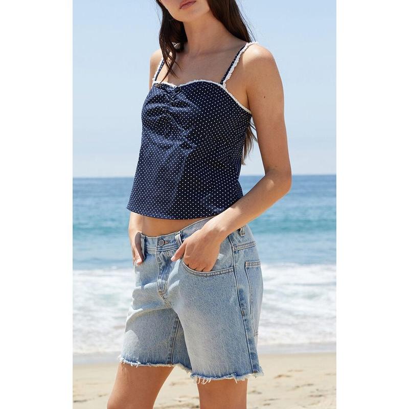 John Galt Women's Light Blue Low Rise Relaxed Jorts