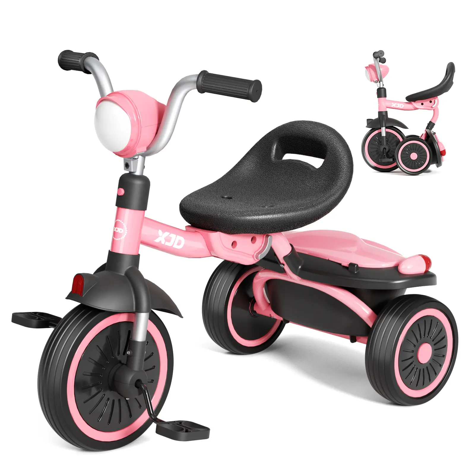 KORIMEFA Toddler Tricycle, Foldable Toddler Bike with Pedals, Tricycle for 2-5 Year Olds, Adjustable Comfortable Seat, Birthday Gifts for 1-5 Years Old Boys and Girls DealsForYouDays