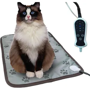 Outdoor Pet Electric Heating Pad Warming Heated Bed for Dogs Cats Puppies with Timer Chew Resistant Cord Easy Clean Waterproof