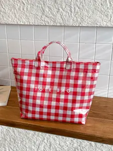 Women's New Large Capacity Plaid Letter Design Handheld Tote Bag, Practical for Work and Daily Use, Stylish and Functional Shoulder Bag, Casual Tote Bag, Fashion Tote Bag, Casual Trendy Bag