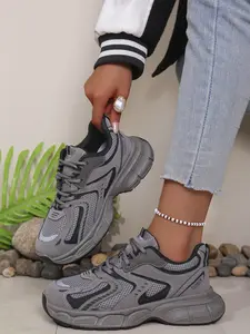 New Mesh Breathable Dad Shoes for Women, Thick Sole Height Boost, Soft Lightweight Comfort, Casual All-Season Footwear