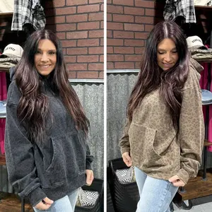 Leopard print oversized hoodie