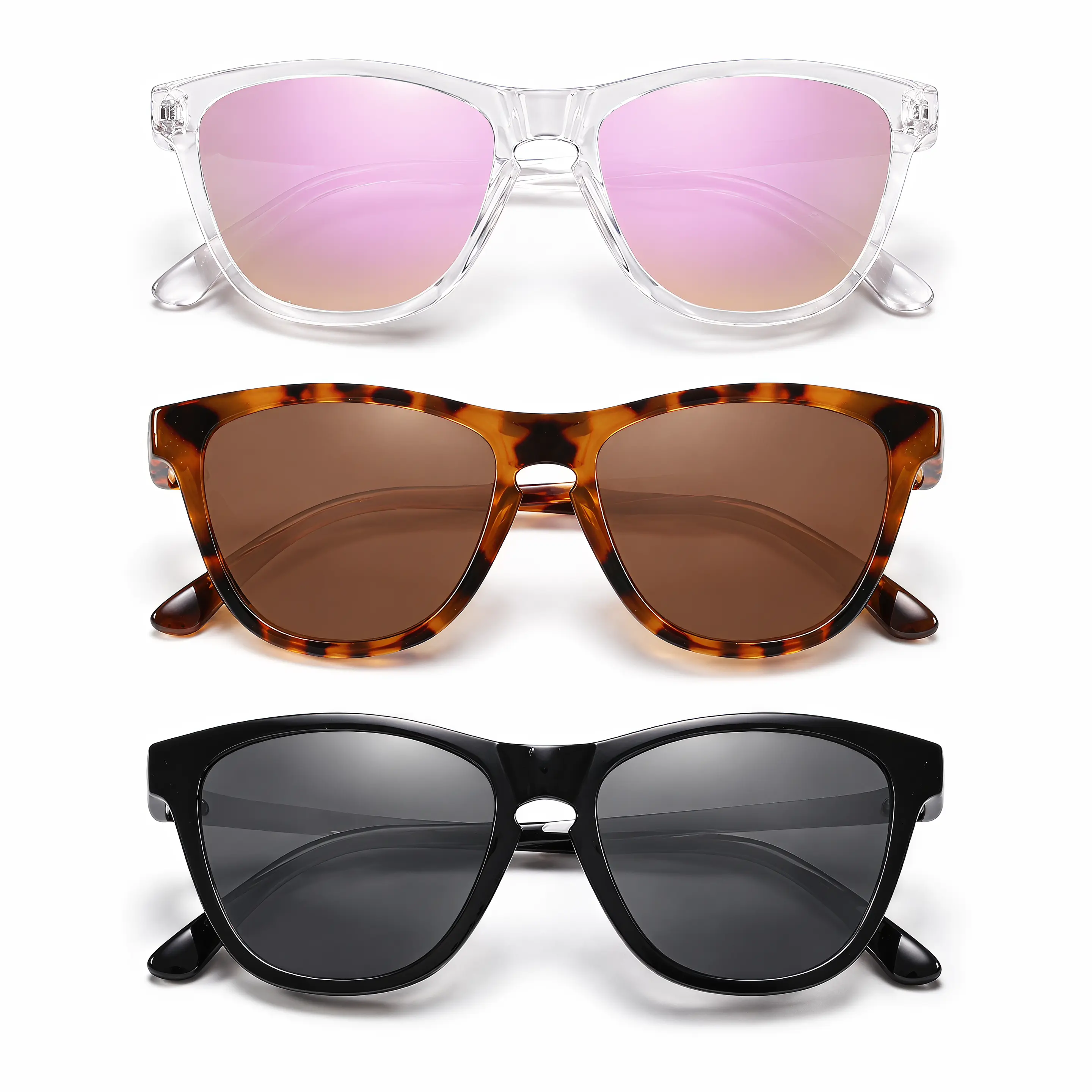 Women's 3-Piece Retro Square Sunglasses Set, Polarized Statement Frame Glasses with Leopard Print, UV400 Eyewear Fashion, Sunglasseswomen, Stylish Accessories, Large Square Frame Women's Sunglasses, Polarized Lenses Women's Sunglasses