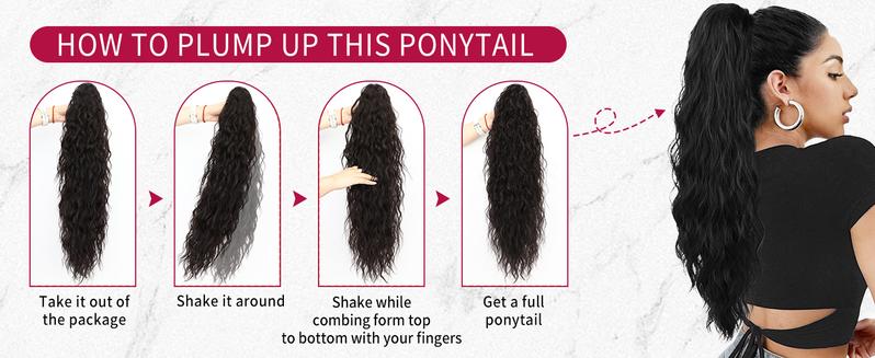 Vigorous Beauty Ponytail Extension Claw Ponytail Hair Extensions for Women 26 Inch Long Wavy Synthetic Hairpiece for Women Daily Party Use