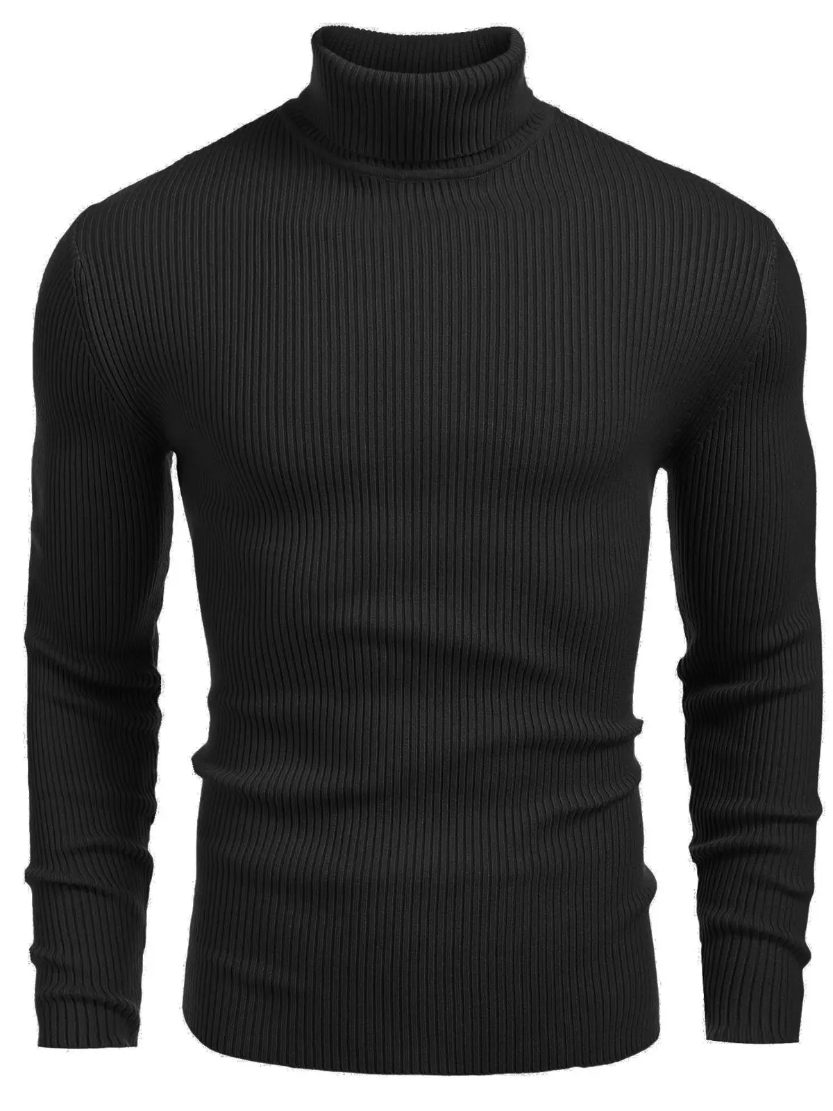 Coofandy Fall Outfits Men's Knitted Ribbed Turtleneck/High Neck Slim Fit Basic Sweater - Best Choice in Winter Casual Fabric Knitwear Menswear Soft Jacket Jeans Long Outdoor Pullover Suit Long Sleeve Thick