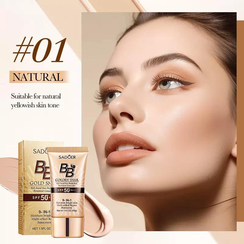 High-coverage waterproof snail BB cream - matte finish, long-lasting moisturizing and oil control, creates a natural makeup look, refreshing and non-greasy, perfect for makeup beginners, a great gift for Mother's Day, Christmas, and Valentine's Day.