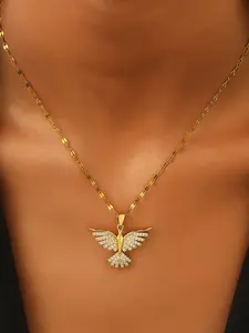 Phoenix Winged Clavicle Necklace, Rhinestone Pendant, Unique Accessory, Fashionable Jewelry, Perfect for Parties and Dates, Gift for Her
