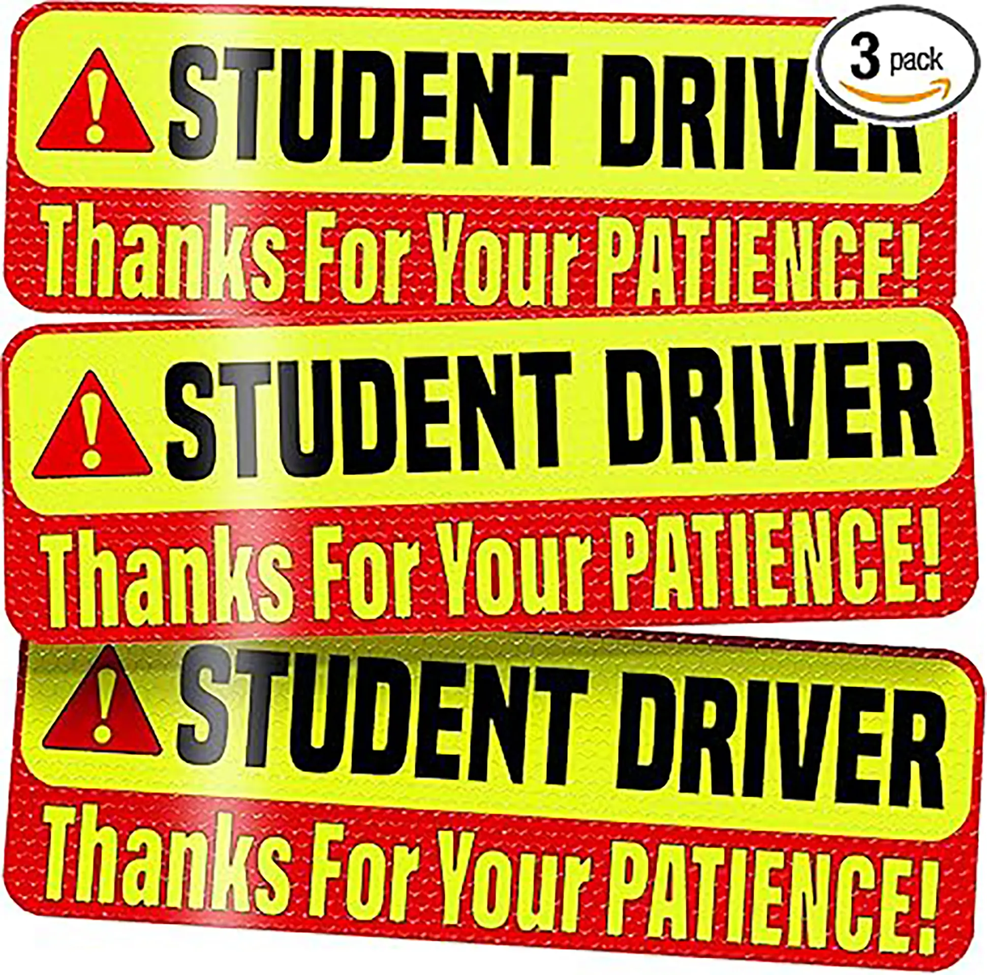 Student Driver Decal for Car,Please Be Patient Student Driver,3Pcs New Driver Decal for Car Removable Exterior Accessories