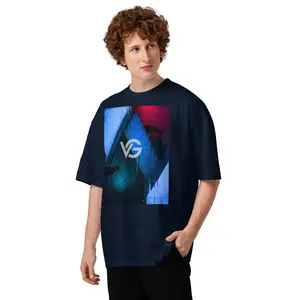 Unisex organic oversized high neck t-shirt