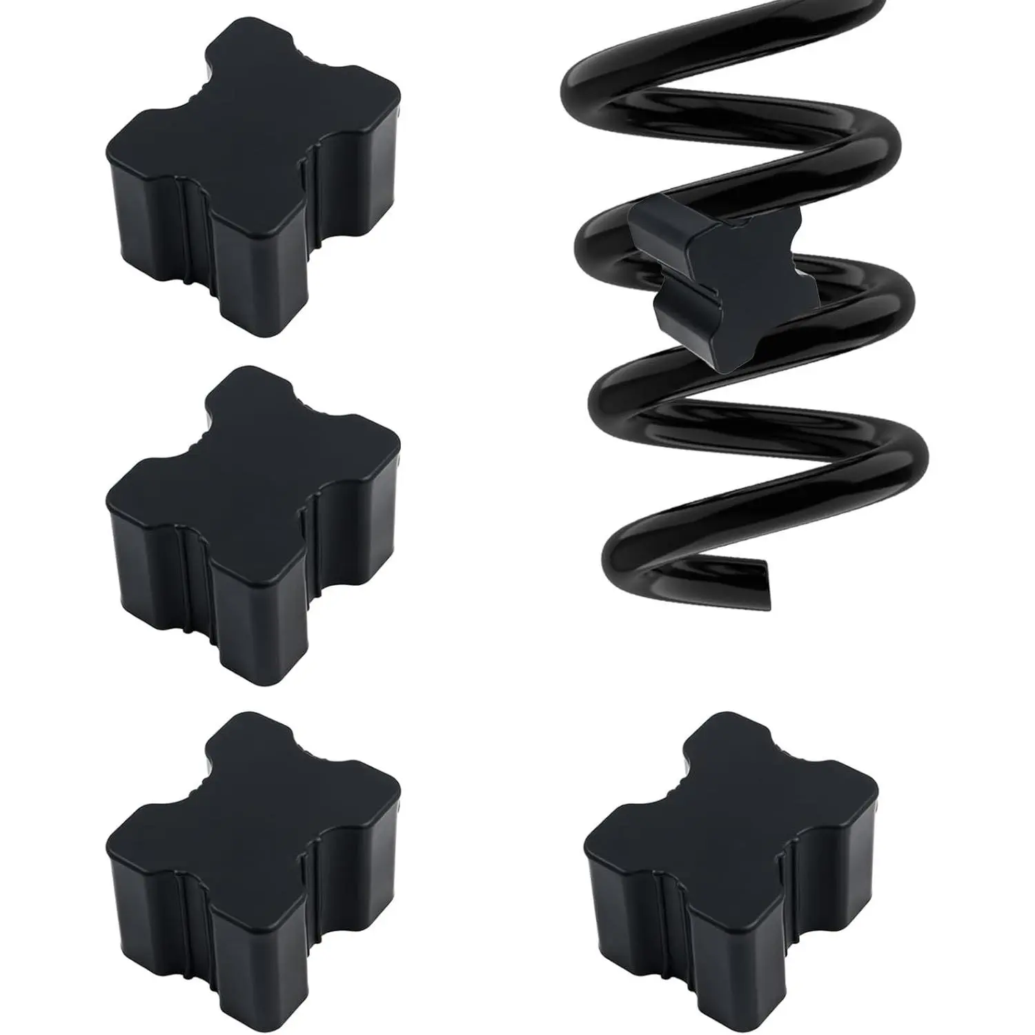 Heavy Duty Rubber Car Coil Spring Spacers 1" to 1.5" Lift Blocks for Enhancing Spring Rate Universal Front&Rear Coil Spring Spacers Car Accessories 4PCS