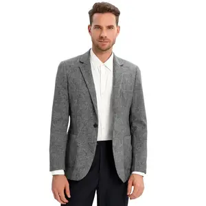 Men's Sport Coats & Blazers Linen Suit Jacket Casual Blazer for Men One Button