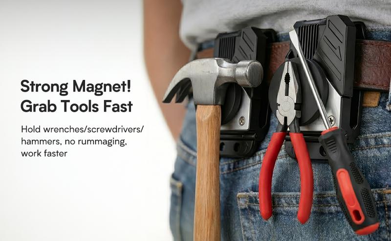 MagMaster | Magnetic Tool Holder - Strong Clip-On Belt Magnet Holster for Screws, Nails, Hammer, Sockets, Pliers, Screw Driver, Trowel, Drill Bit, Wrench, or Any Magnetic Tools and Hardware,Gift for Christmas,New Year
