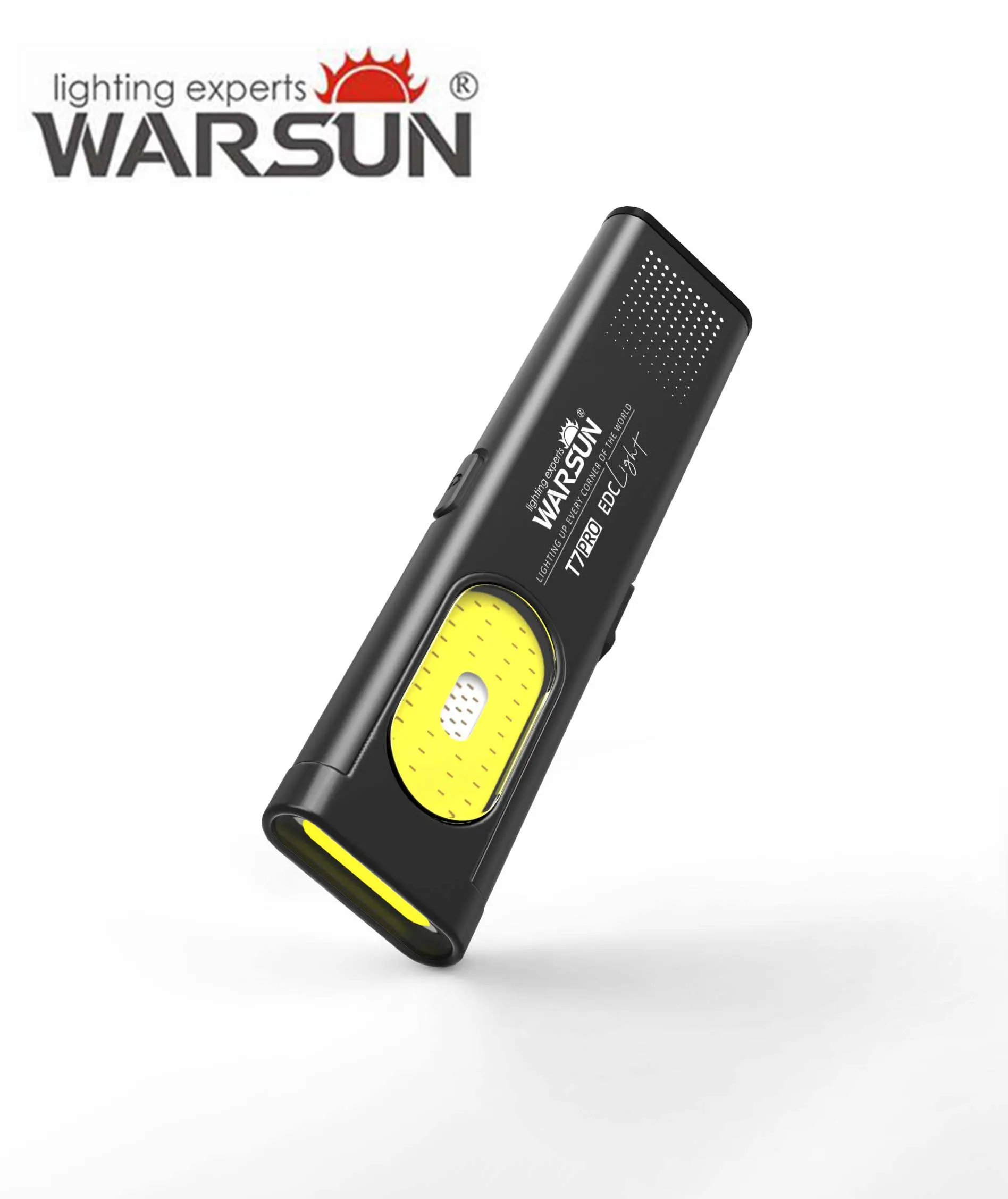 WARSUN T7 EDC Flashlight, Pocket LED Work Light with Magnetic Base & Clip, USB-C Rechargeable, Compact Everyday Carry Tool for Camping, Car Repair and Outdoor Use