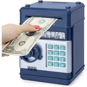 Piggy Bank Cash Coin Can ATM Bank Electronic Coin Money Bank for Kids Age 3-12, Money Savings Box Mini ATM Coin Bank Toys Gifts for 3 4 5 6 7 8 9 10 11 12 Year Old Boys Girls