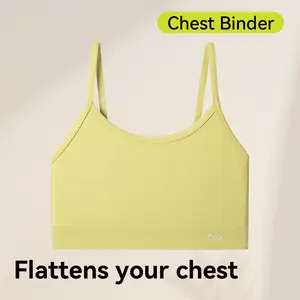Chest Binder Minimizer Bra Camisole Sports Bra for Women Wireless Tube Top Tank Tops Compression Sport Bra Safety Binder for Trans Elegant Gym Outfits Workout Wear