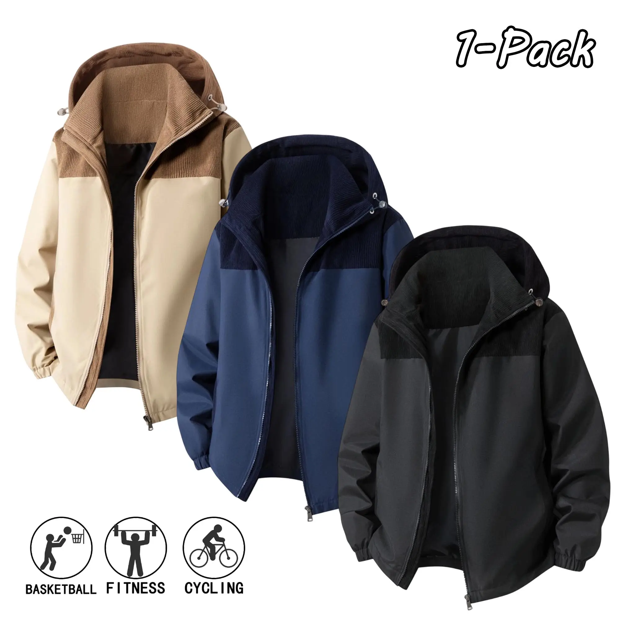 Spring/Autumn men’s casual fashion versatile new minimalist hooded jacket—suitable for outdoor sports, commuting to work, everyday wear, and streetwear outings.