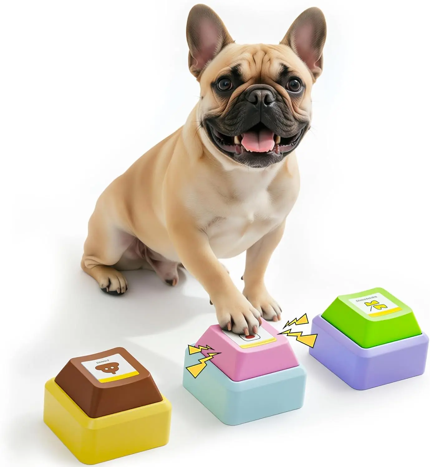 Pack Voice Recording Button, Dog Buttons for Communication, -Second Clear Voice Record with Fun Keyboard Key Design Talking Buttons Starter Set for Classrooms, Offices, Dog & Pet Training