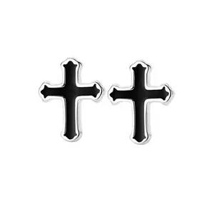 Cross Stud Earrings for Men Women,Streetwear Punk Hip Hop Unisex Style