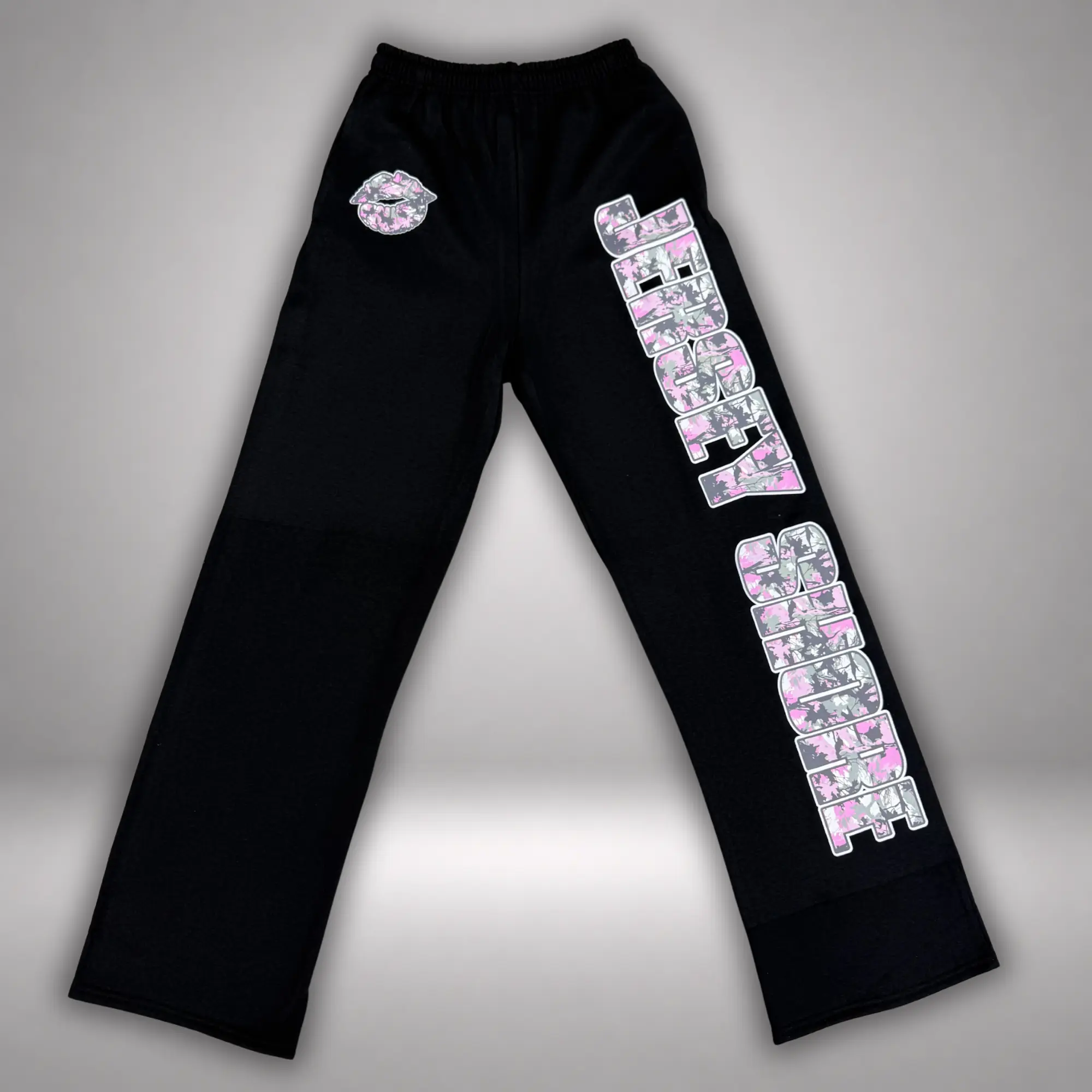 Pink Camo Jersey Shore Flare Sweatpants