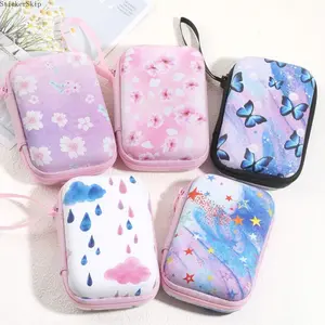 2026 Multifunctional Portable Earphone Storage Case – Hard Shell Travel Organizer for Cables, Chargers & Earbuds, Printed Compact Protective Box for Daily Use, School, Office & Travel